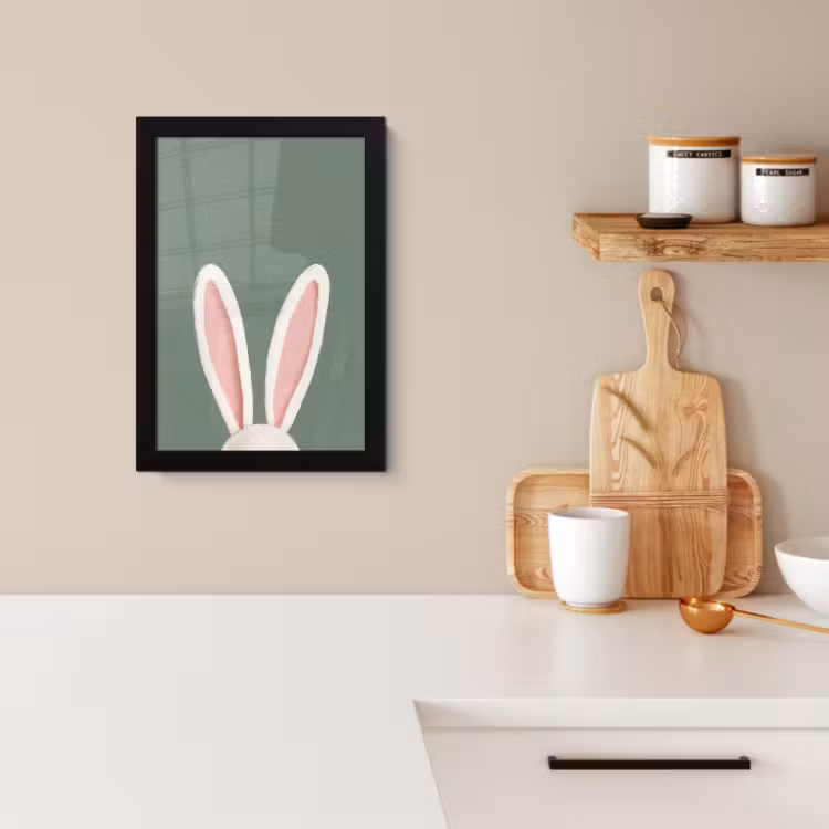 Poster met lijst - Hazen - Oren - Roze — 4