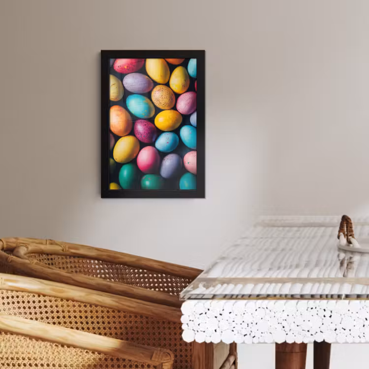 Poster met lijst - Kleurrijk - Paaseitjes - Spetters — 2
