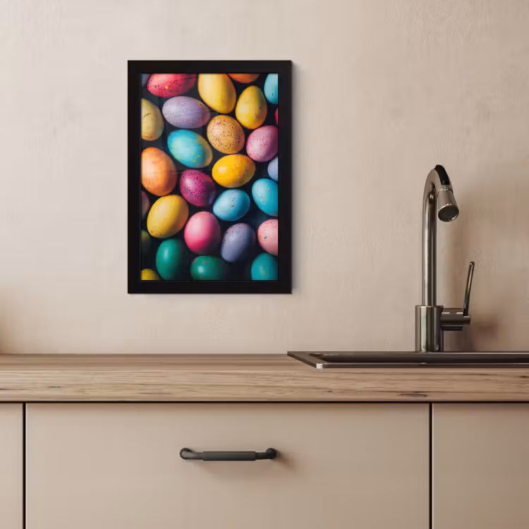 Poster met lijst - Kleurrijk - Paaseitjes - Spetters — 4