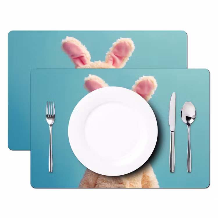 Placemat vinyl - Paashaas - Kat - Kostuum — 2