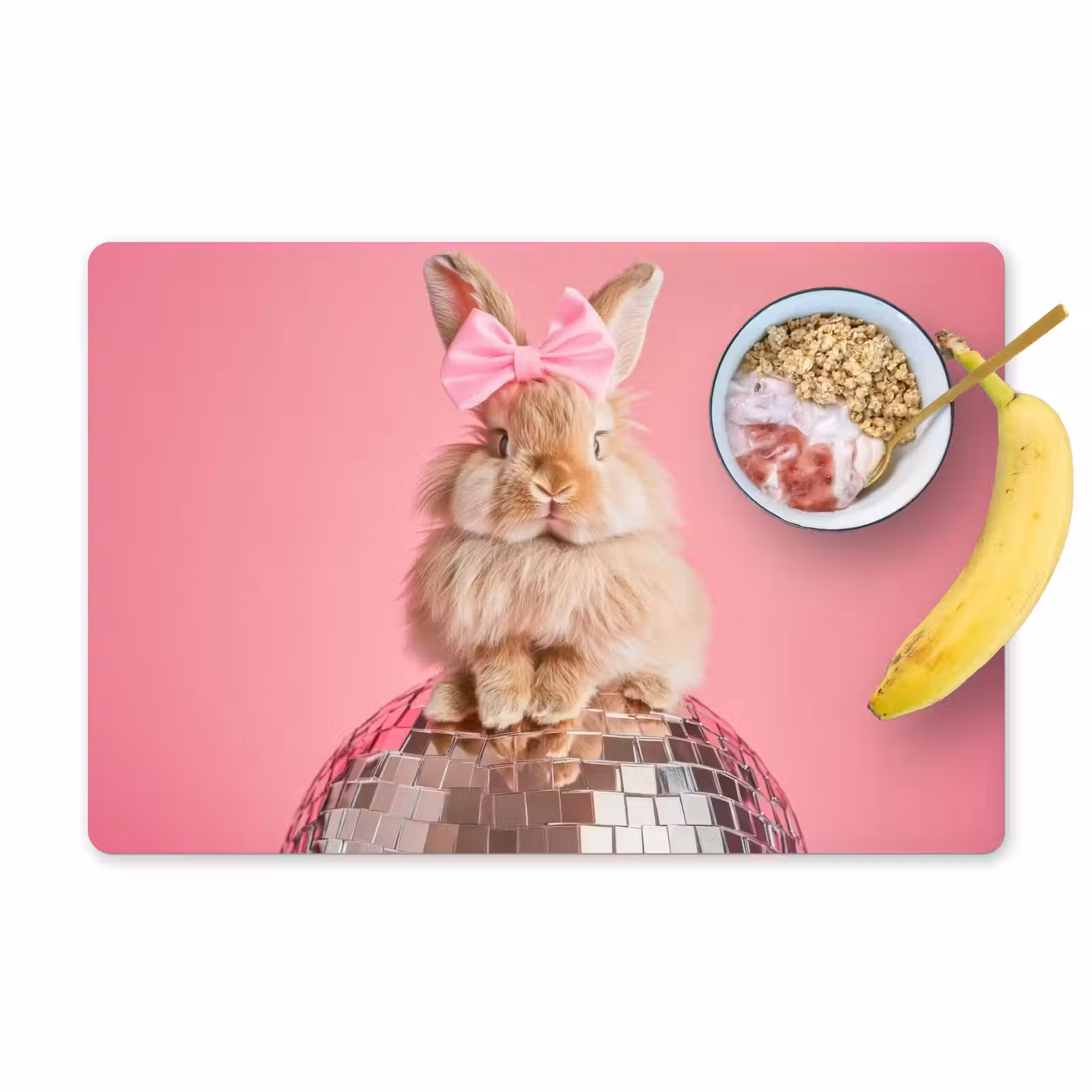 Placemat vinyl - Strik - Discobal - Konijn — 1