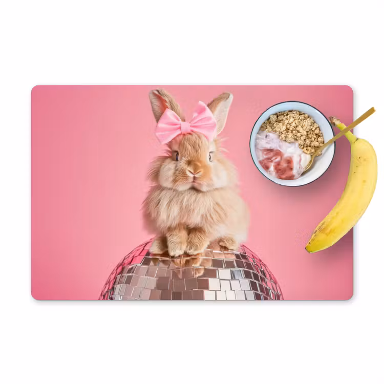 Placemat vinyl - Strik - Discobal - Konijn — 1