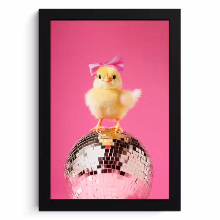 Poster met lijst - Discobal - Kuiken - Strik — 1
