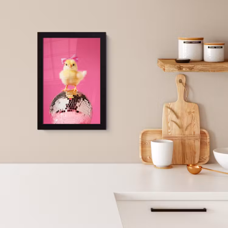 Poster met lijst - Discobal - Kuiken - Strik — 3
