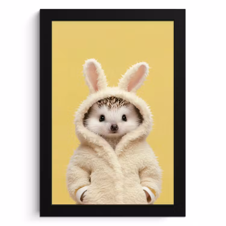 Poster met lijst - Egel - Paashaas - Kostuum — 1