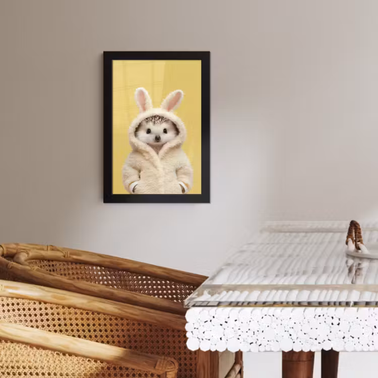 Poster met lijst - Egel - Paashaas - Kostuum — 4
