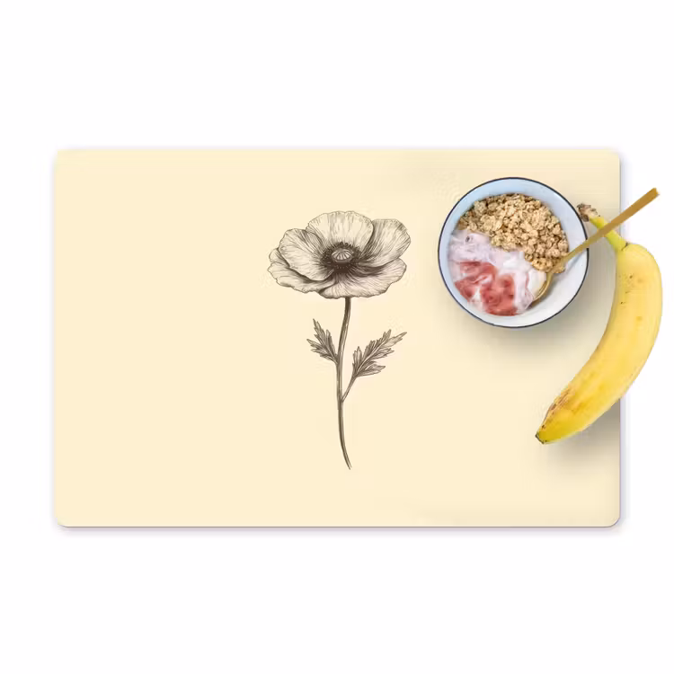 Placemat vinyl - Klaproos - Illustratie - Zwart — 1