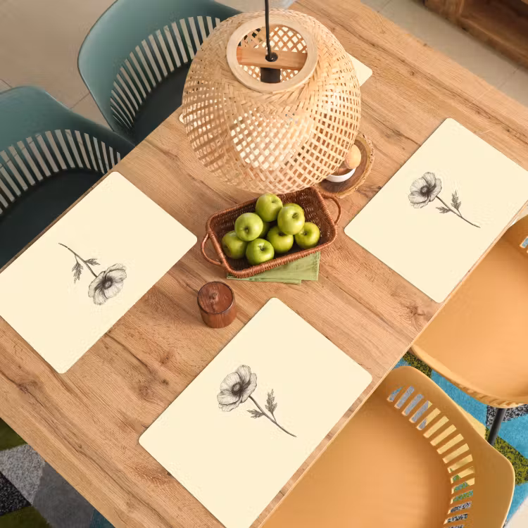 Placemat vinyl - Klaproos - Illustratie - Zwart — 3