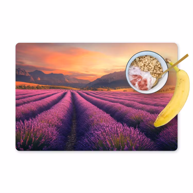Placemat vinyl - Lavendelveld - Zonsondergang - Paars — 1