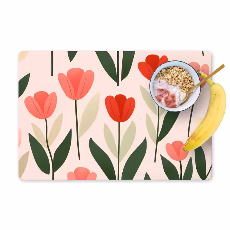 Placemat vinyl - Tulpen - Modern - Roze — 1