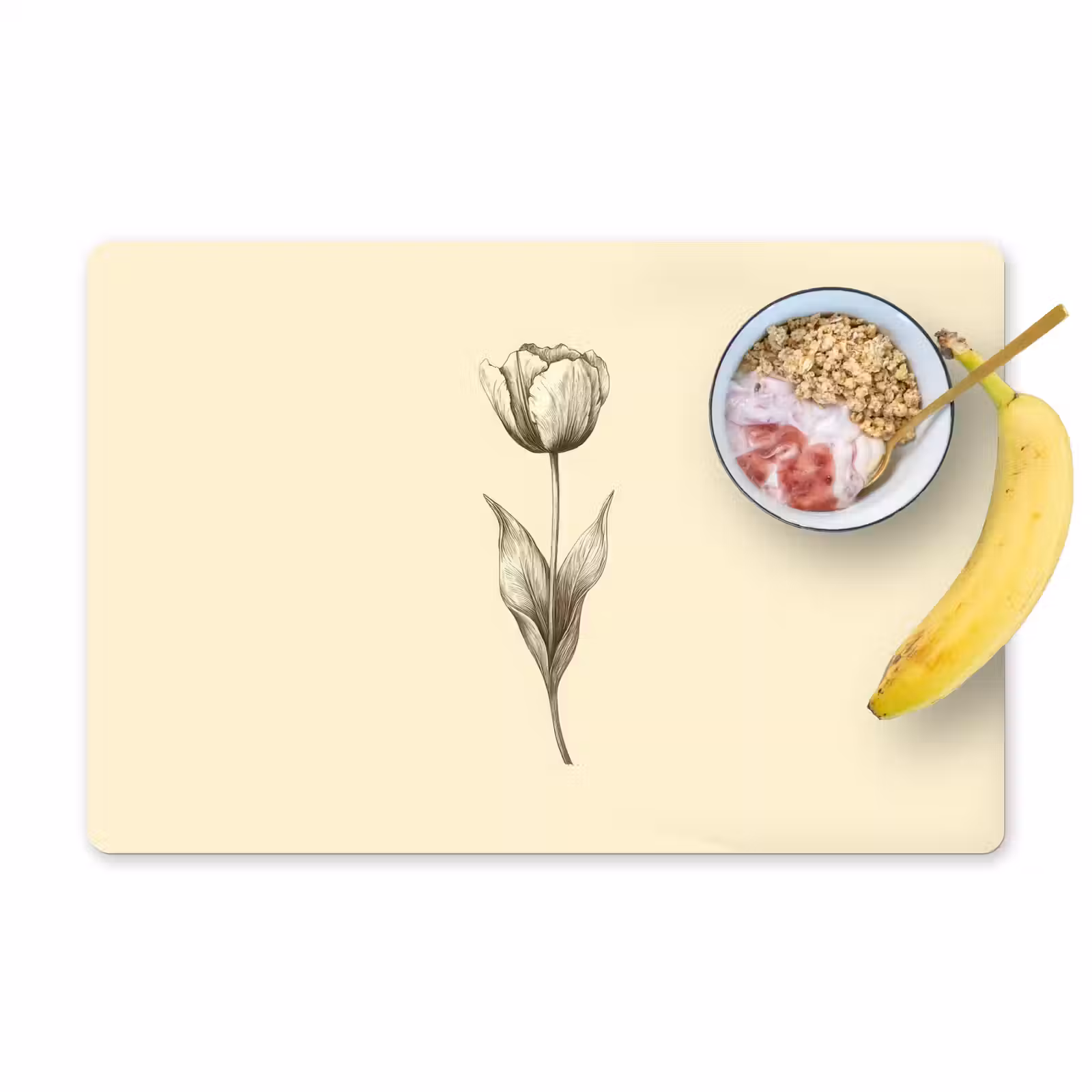 Placemat vinyl - Illustratie - Tulp - Zwart — 1