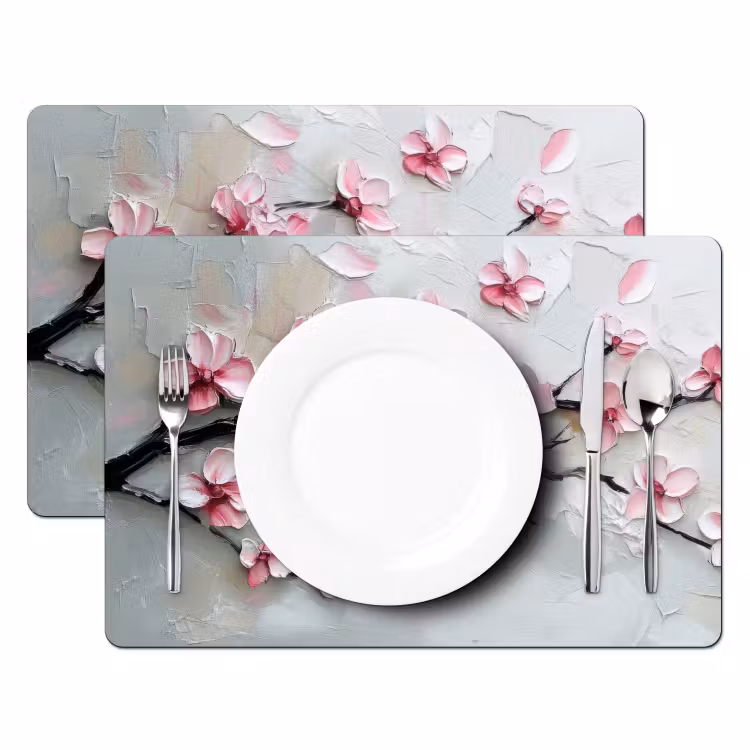 Placemat vinyl - Bloesem - Kunstzinnig - Roze - Sakura — 2