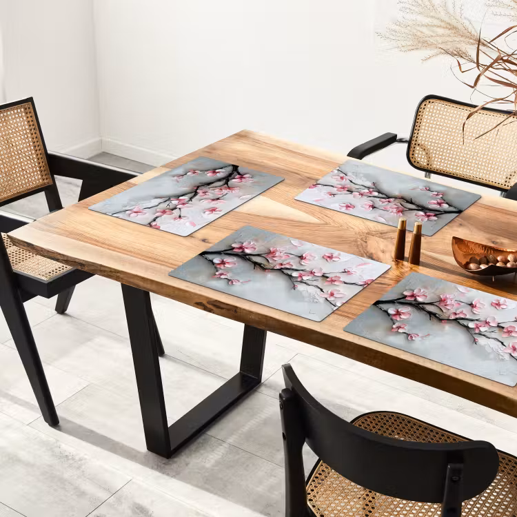 Placemat vinyl - Bloesem - Kunstzinnig - Roze - Sakura — 4