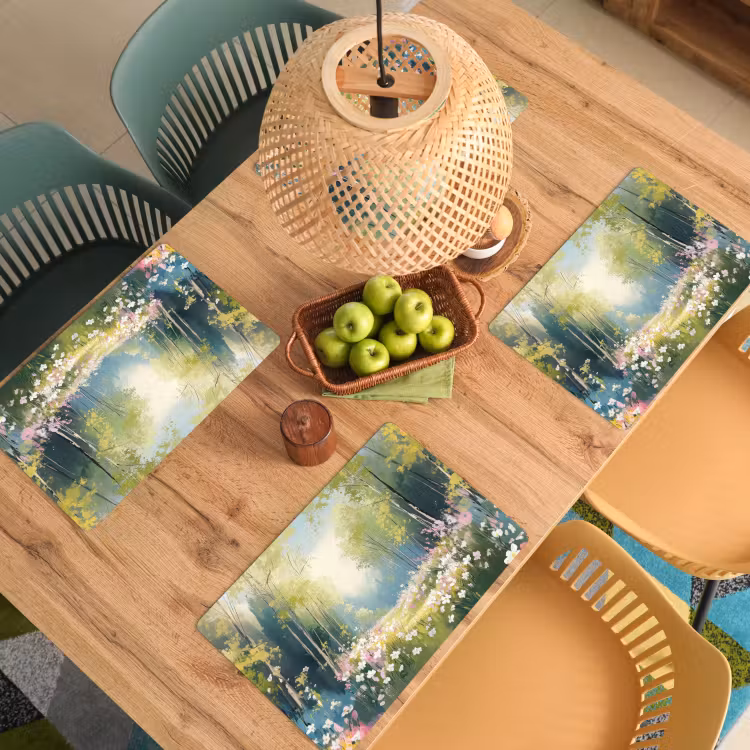 Placemat vinyl - Bos - Schilderstijl - Kleurrijk — 3