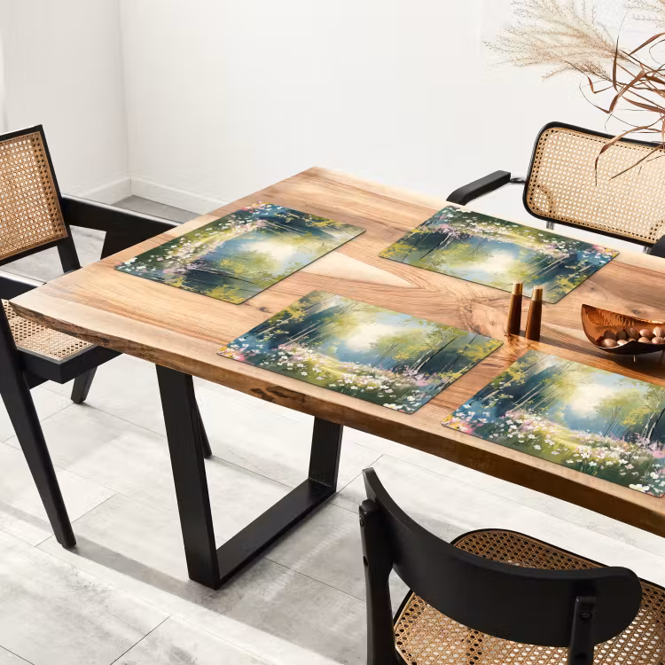 Placemat vinyl - Bos - Schilderstijl - Kleurrijk — 4