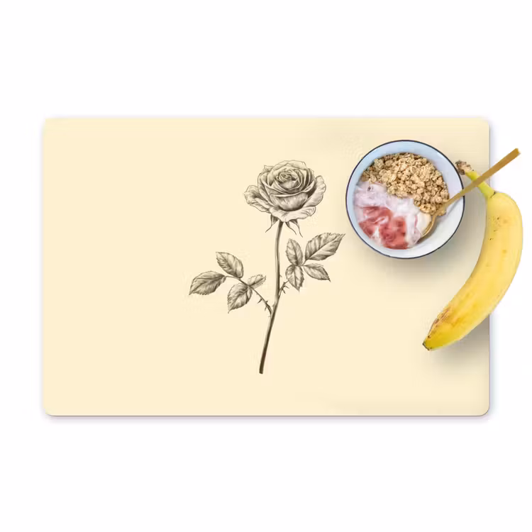 Placemat vinyl - Illustratie - Zwart - Roos — 1