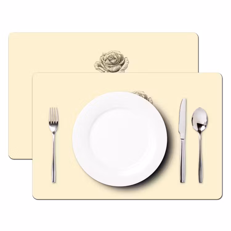 Placemat vinyl - Illustratie - Zwart - Roos — 2