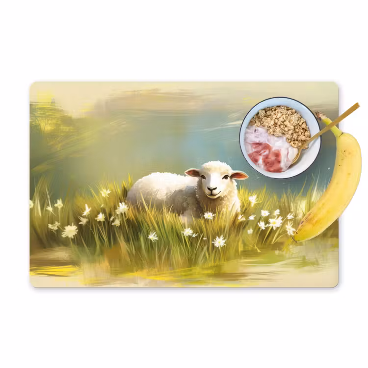Placemat vinyl - Schaap - Weide - Groen — 1