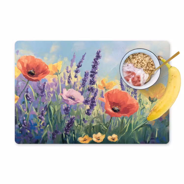 Placemat vinyl - Weide - Bloemen - Kleurrijk — 1