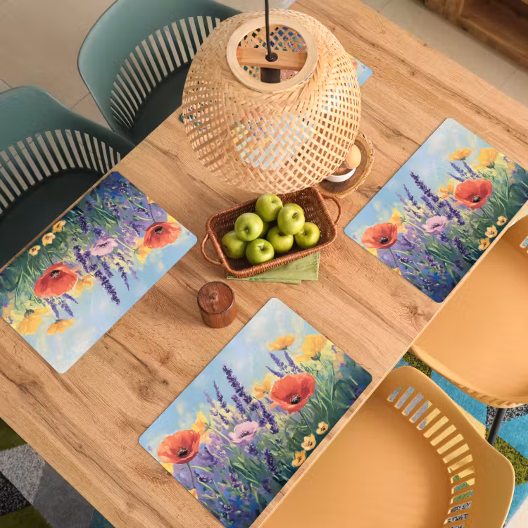 Placemat vinyl - Weide - Bloemen - Kleurrijk — 3