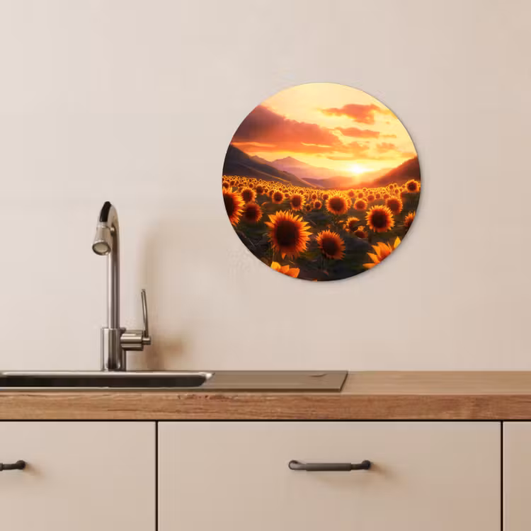 Muurcirkel - Zonnebloemen - Zonsondergang - Landschap — 1