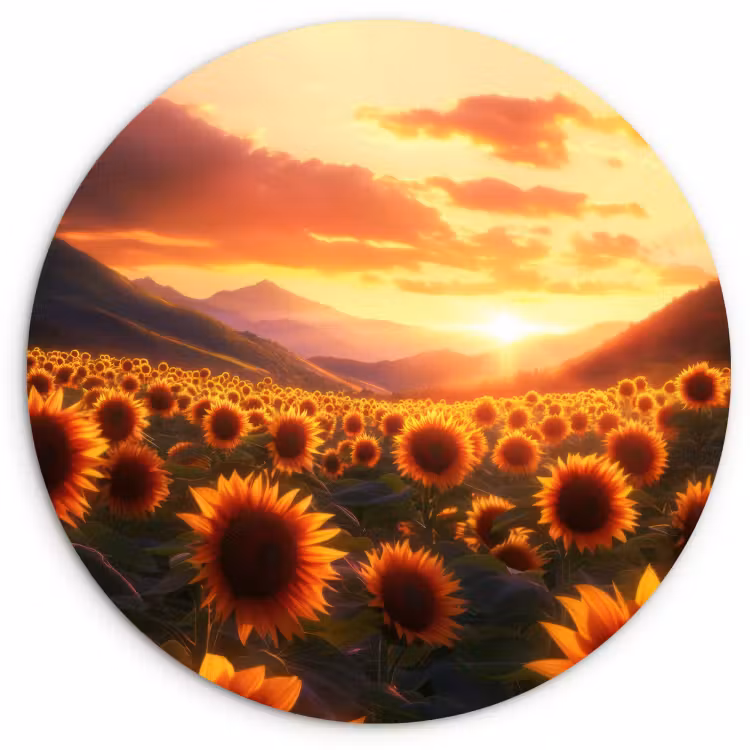 Muurcirkel - Zonnebloemen - Zonsondergang - Landschap — 2