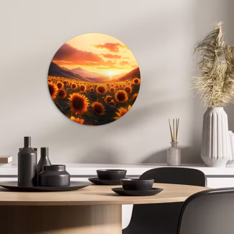 Muurcirkel - Zonnebloemen - Zonsondergang - Landschap — 4