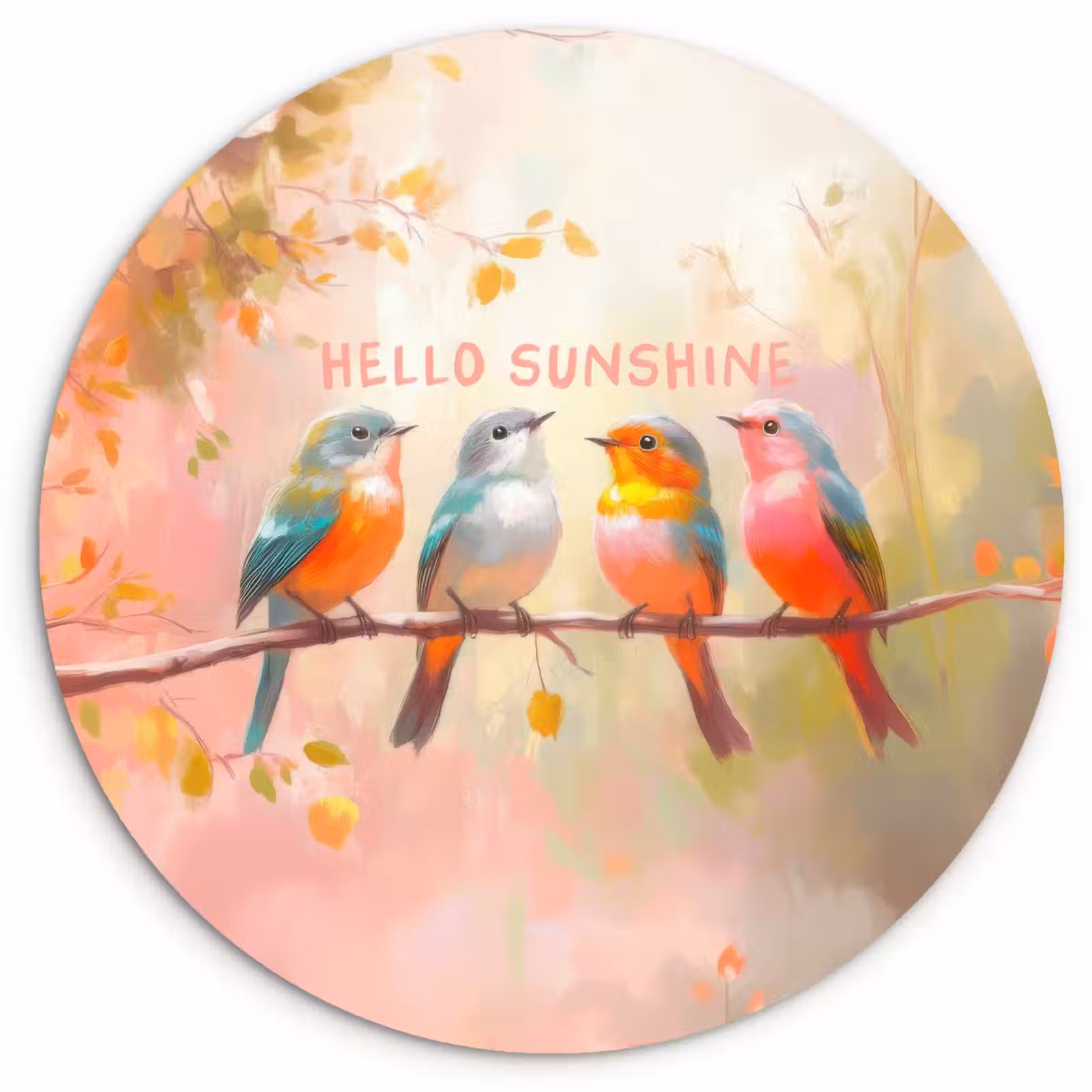 Muurcirkel - Vogels - Tak - Quote - Roze — 1