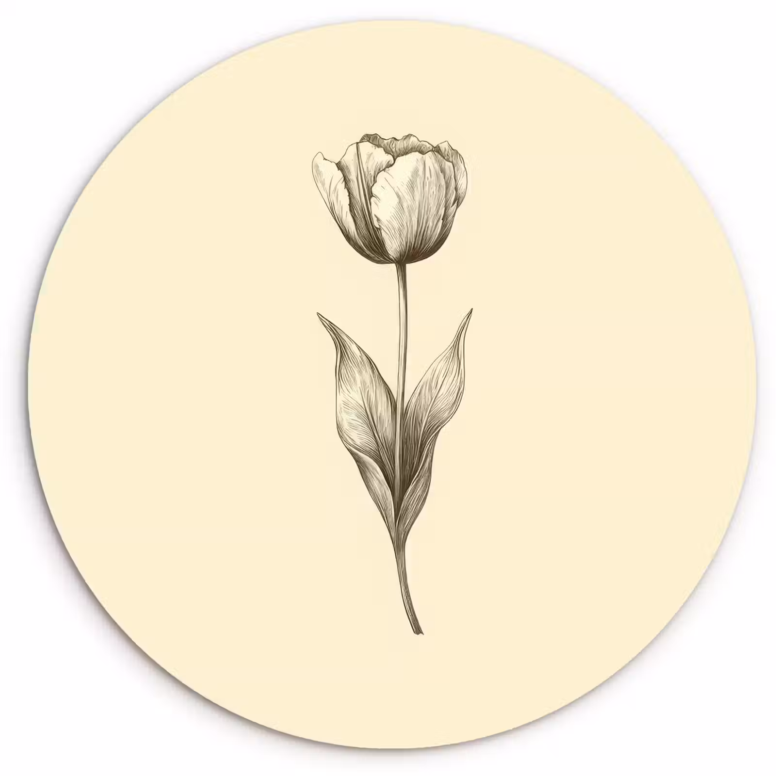 Muurcirkel - Illustratie - Tulp - Zwart — 1