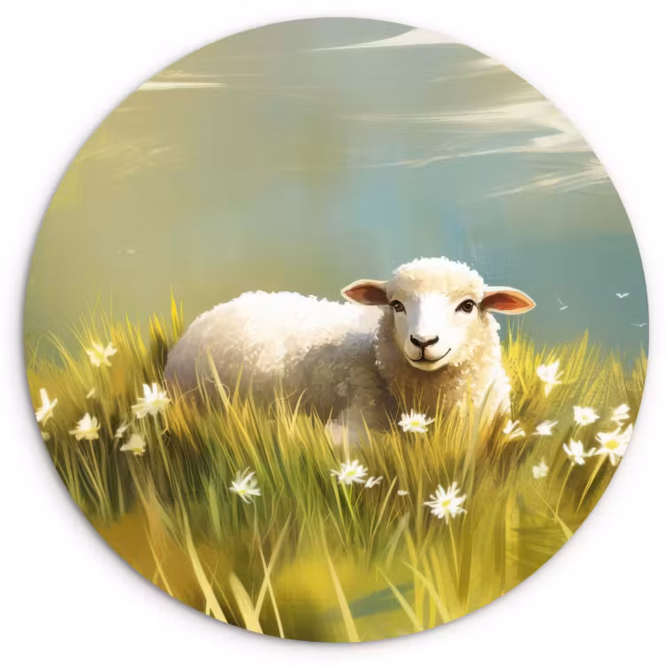 Muurcirkel - Schaap - Weide - Groen — 3