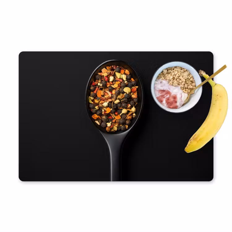 Placemat vinyl - Kruiden - Zwart - Lepel — 1