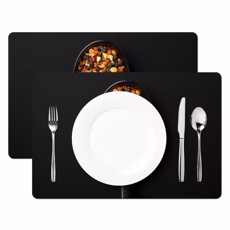 Placemat vinyl - Kruiden - Zwart - Lepel — 2