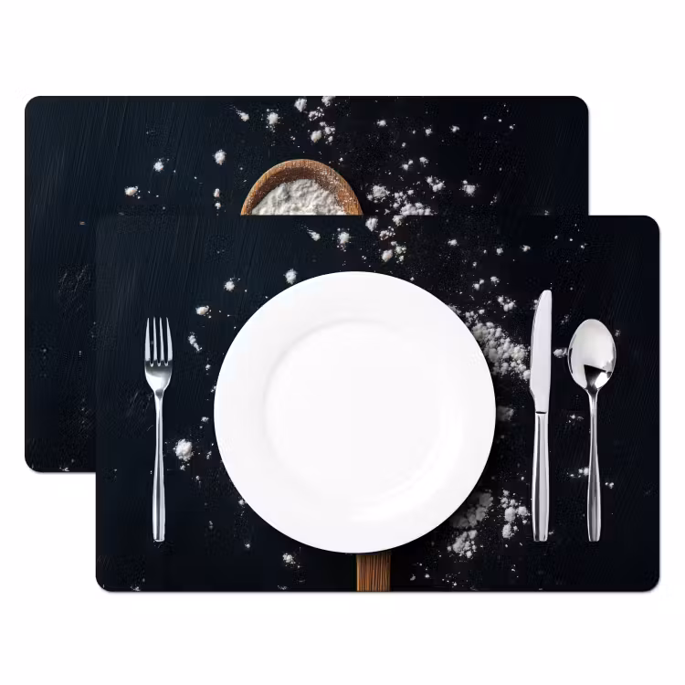 Placemat vinyl - Meel - Hout - Lepel — 2