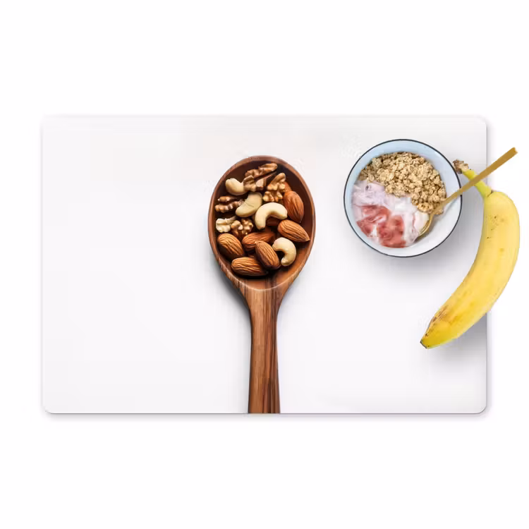 Placemat vinyl - Noten - Wit - Hout — 1