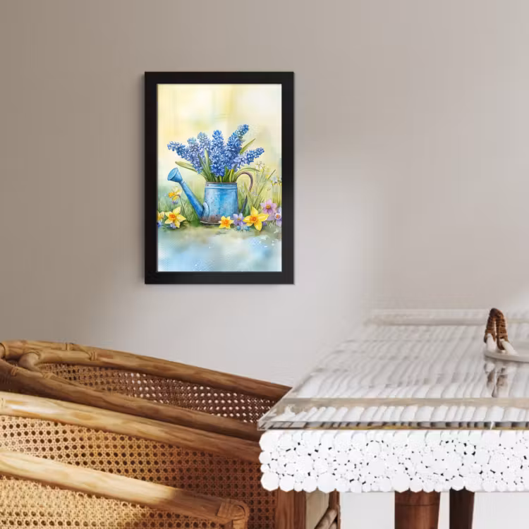 Poster met lijst - Gieter - Lavendel - Bloesems — 3
