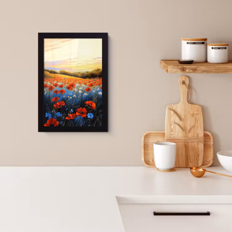 Poster met lijst - Klaproos - Bloemenveld - Kleurrijk — 4