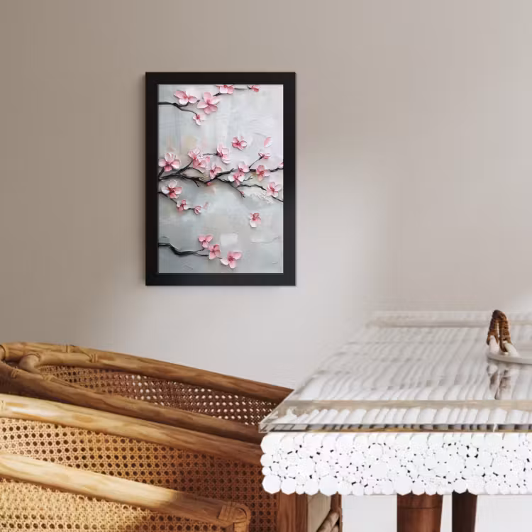 Poster met lijst - Bloesem - Kunstzinnig - Roze - Sakura — 4
