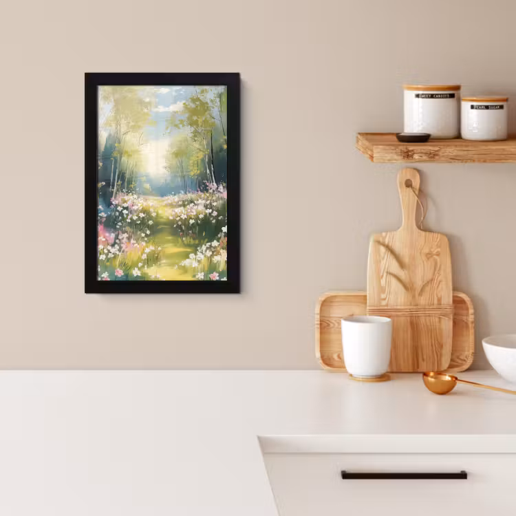 Poster met lijst - Bos - Schilderstijl - Kleurrijk — 4