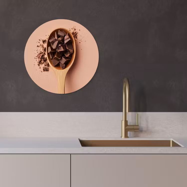 Muurcirkel - Chocola - Hout - Lepel — 2