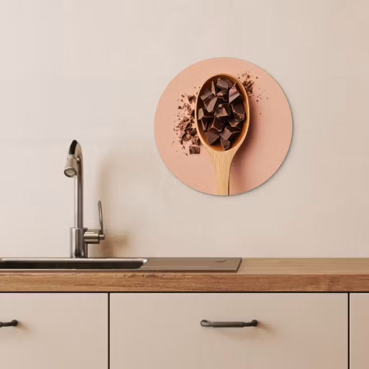 Muurcirkel - Chocola - Hout - Lepel — 3