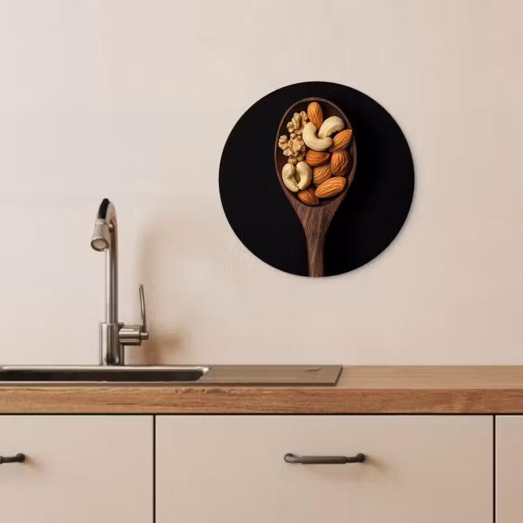 Muurcirkel - Hout - Noten - Zwart — 4