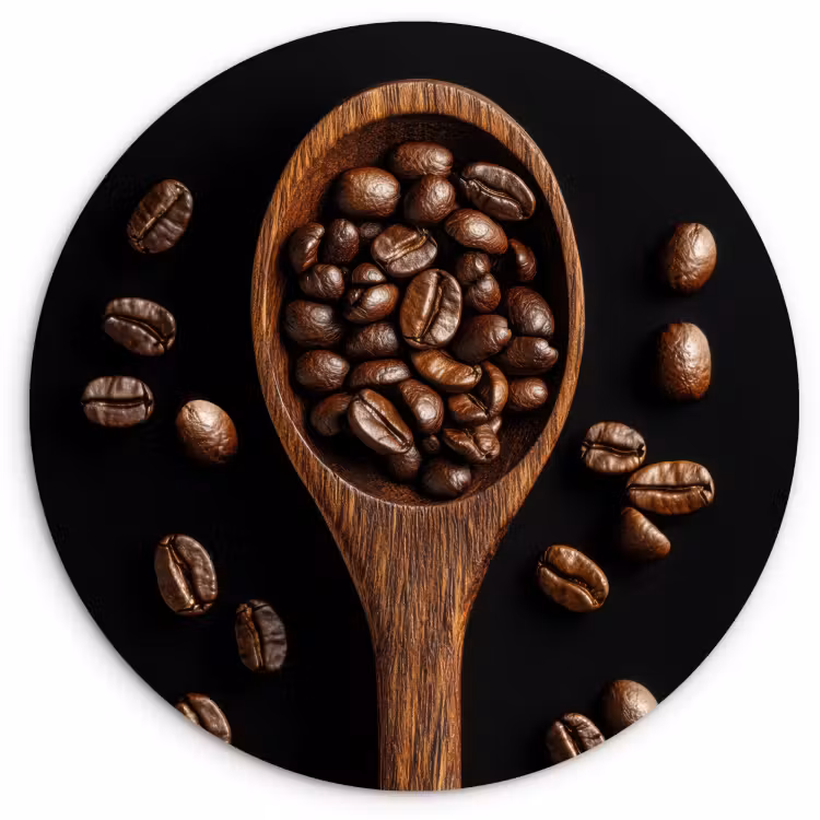 Muurcirkel - Hout - Zwart - Koffiebonen — 2