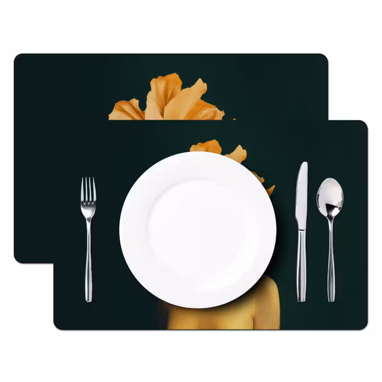 Placemat vinyl - Vrouw - Hoed - Geel — 2