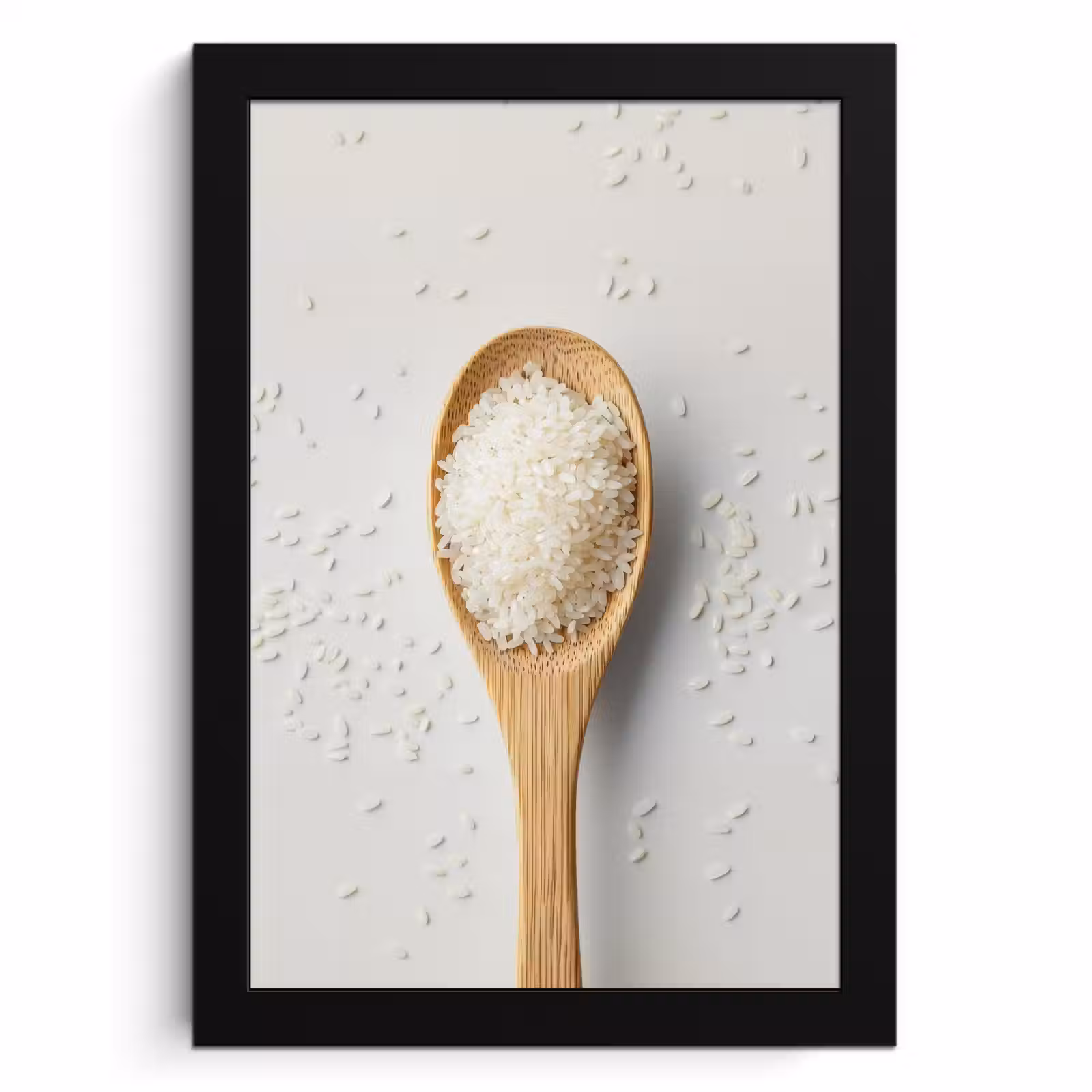Poster met lijst - Hout - Lepel - Rijst — 1