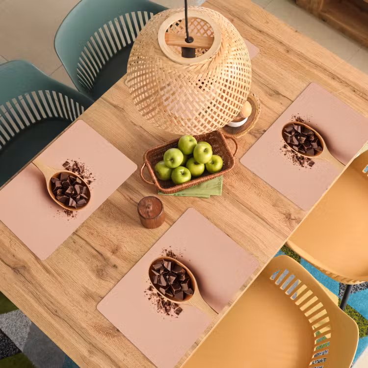 Placemat vinyl - Chocola - Hout - Lepel — 3