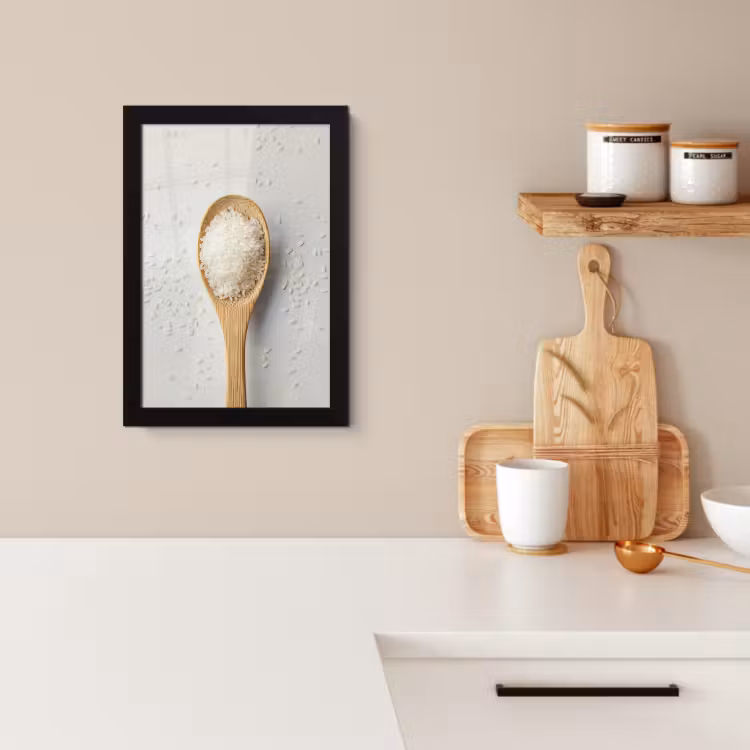Poster met lijst - Hout - Lepel - Rijst — 2