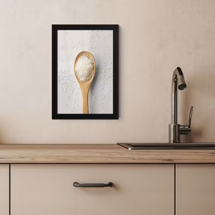 Poster met lijst - Hout - Lepel - Rijst — 4