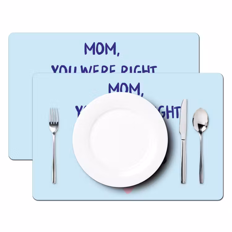 Placemat vinyl - Moeder - Quote - Blauw — 2