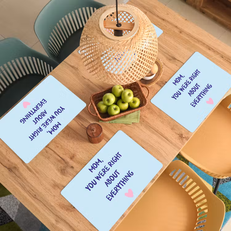 Placemat vinyl - Moeder - Quote - Blauw — 3