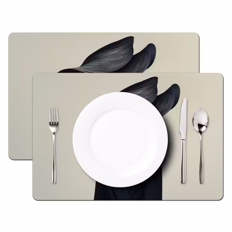 Placemat vinyl - Zwart - Vrouw - Hoed — 2